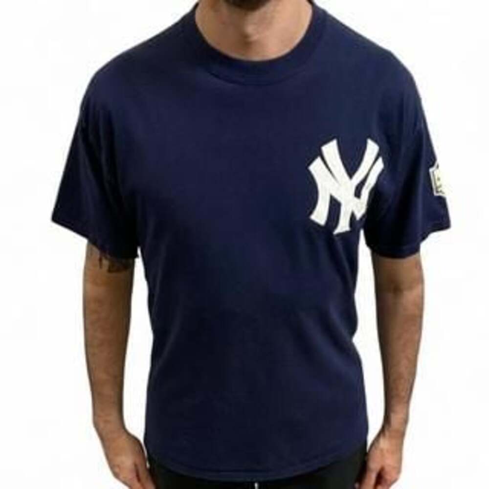 Vintage 2000s New York Yankees #2 Derek Jeter Navy Blue T-Shirt MLB Baseball